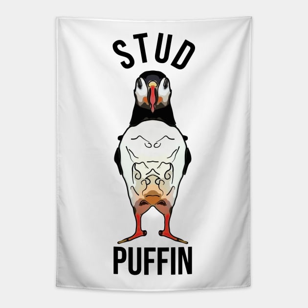 Funny Stud Puffin Tapestry by ardp13