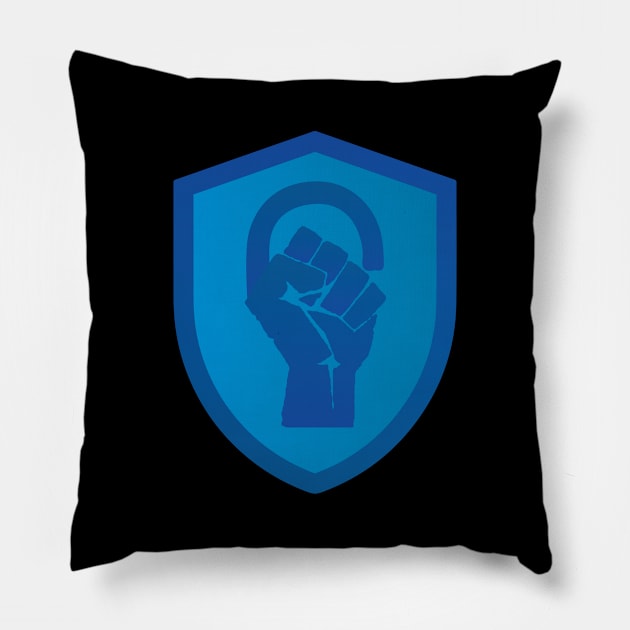 Blue Team BIC Patch Design Pillow by blacksincyberconference