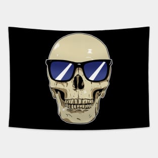 Skull Wearing Sunglasses Blue Lenses Tapestry