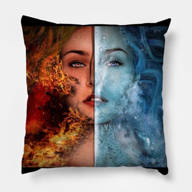 Fire Snow Girl Pillow by Your Design