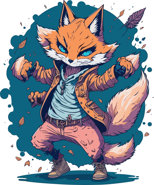 Hip Hop Dancing Fox Kids T-Shirt by hippohost