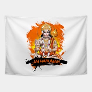 Jai Hanuman Hindu Worshipping Tapestry