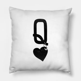 Queen Of Hearts Poker Black by Tobe Fonseca Pillow