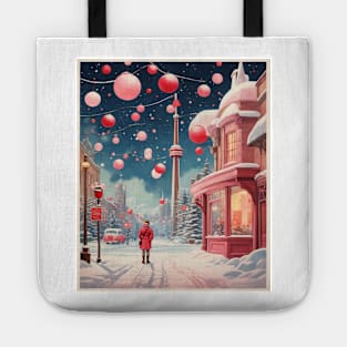 Canada Snowy Toronto Valentine's Day Travel Vintage Retro Tote