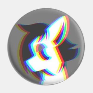 Glitch wolf Pin