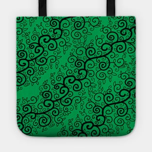 St Patrick's Day Irish Black Vine Pattern Tote