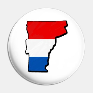 Red, White, and Blue Vermont Outline Pin