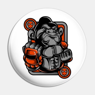 Kong Ape Gorilla Monkey Grey Orange Pin