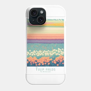 Serene Tulip Fields Panorama in Vintage Retro Style Phone Case