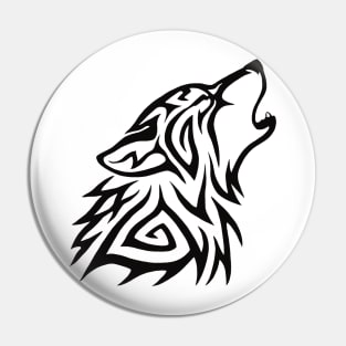 Tribal Wolf Howl Pin