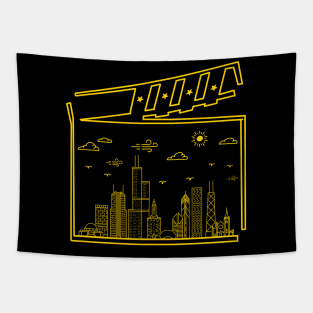 The Scene (Classic) Chicago Skyline Tapestry