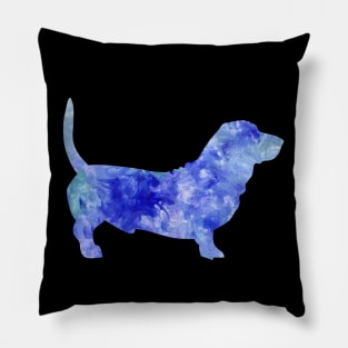 cute watercolour dog blue Pillow