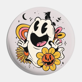 Retro Halloween Ghost Cartoon Pin