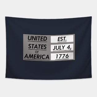 USA Black and White Tapestry