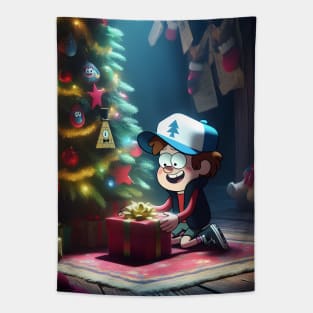 Unveiling Enigmatic Holiday Magic: Gravity Falls Christmas Art for Iconic Festive Designs! Tapestry