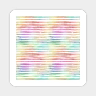 Small Bright Horizontal Pastel Watercolor Stripes and Lines Magnet