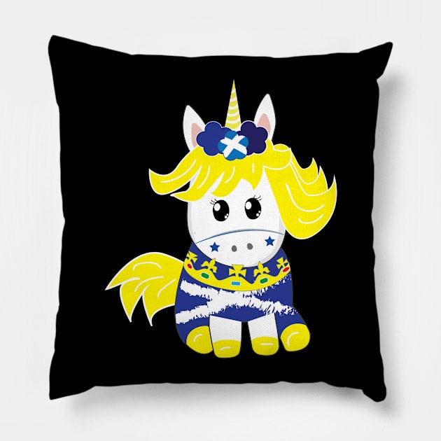 Scottish unicorn flag of scotland Pillow by ayelandco