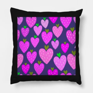 Strawberry hearts Pillow