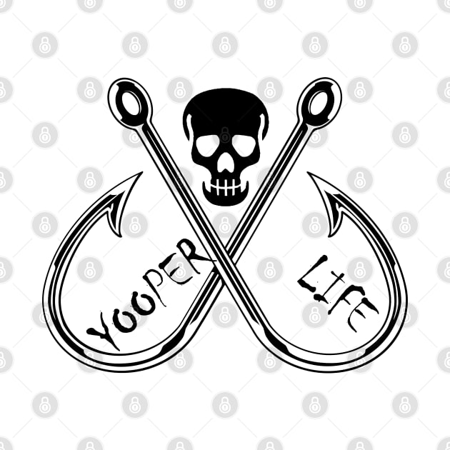 Yooper Life Skull & Fishing Hooks by The Yooper Life