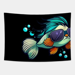 COOL BETTA FISH WITH SUNGLASSES Tapestry