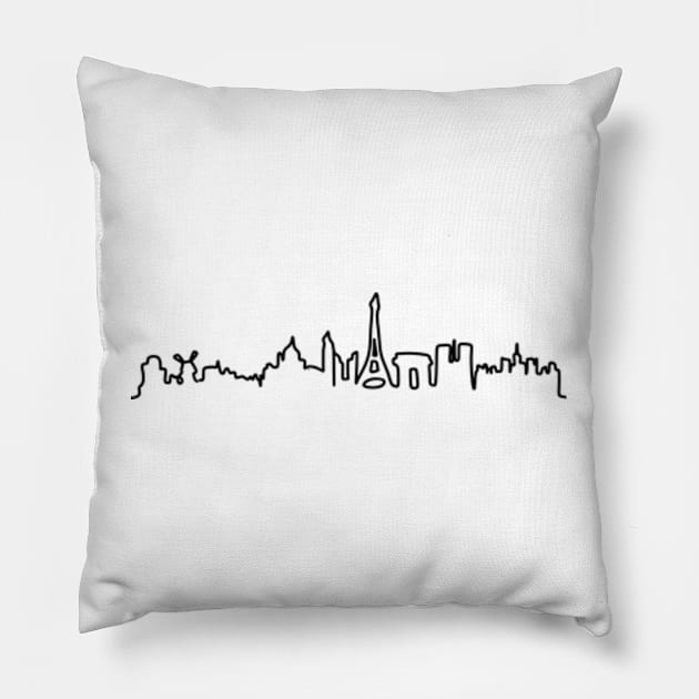 Paris France Line Art Pillow by Cun-Tees!