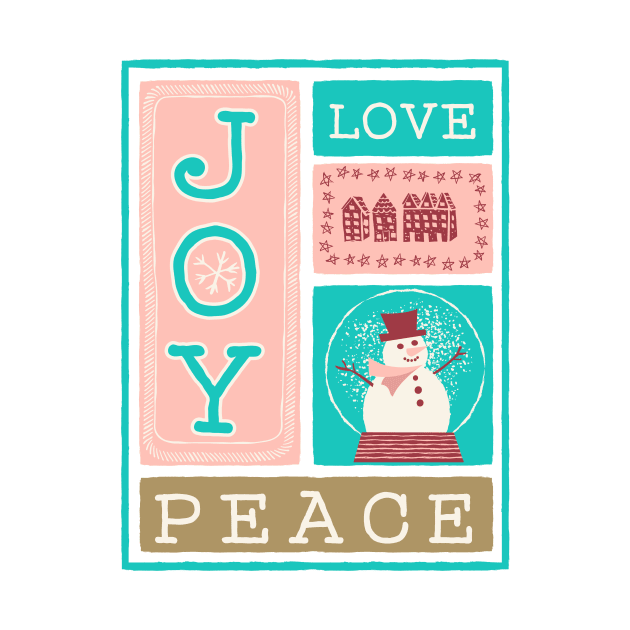 Fun Christmas Card Design In Pink & Aqua by SWON Design