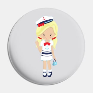 Boat Captain, Skipper, Cute Girl, Blonde Hair Pin