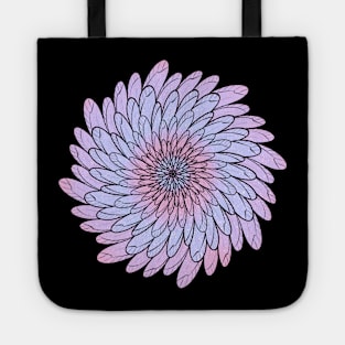 Purple Colored Floral Spiral Mandala Line Art Tote