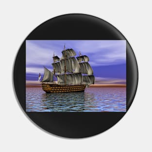 English Vessel, Digital Art Pin