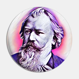 Johannes Brahms Pink Portrait | Johannes Brahms Artwork 9 Pin