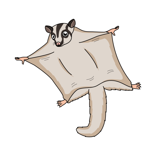 Cute flying sugar glider cartoon illustration by Cartoons of fun