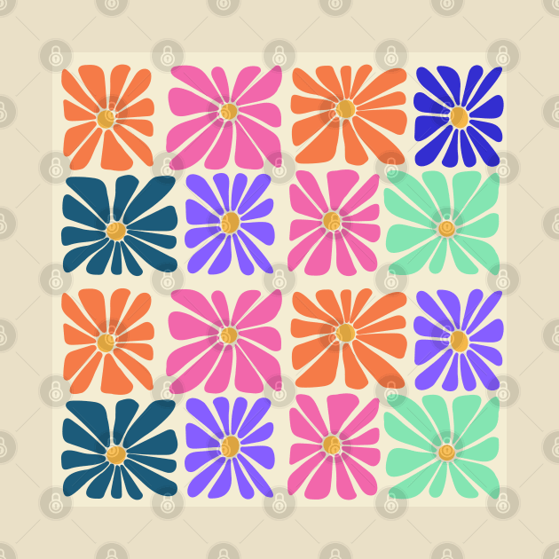 Groovy Flowers Seamless Pattern by i am Cuta