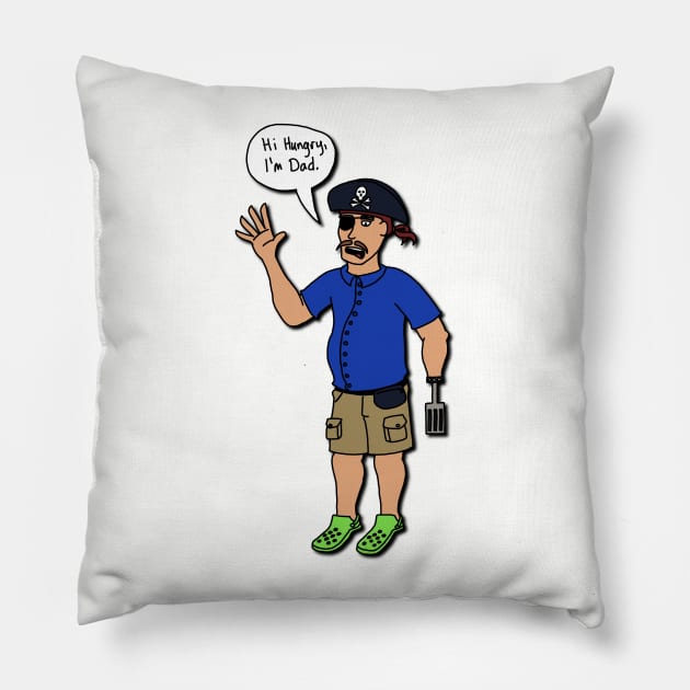 Dad Pirate Bob Pillow by T-Shirts by Elyn FW