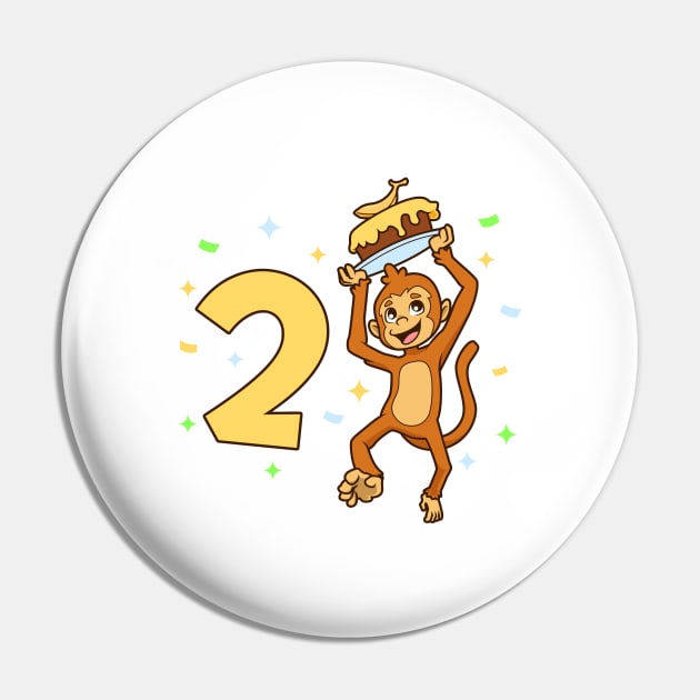 I am 2 with ape - kids birthday 2 years old Pin by Modern Medieval Design