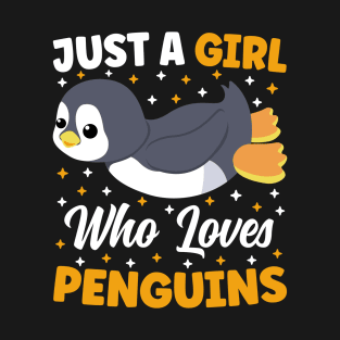 Just A Girl Who Loves Penguins Cute Kawaii Penguin Lover T-Shirt