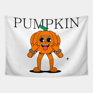 Hand Drawn Pumpkin Fun Tapestry