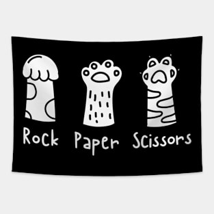 Rock Paper Scissors Funny Cat Paws Tapestry