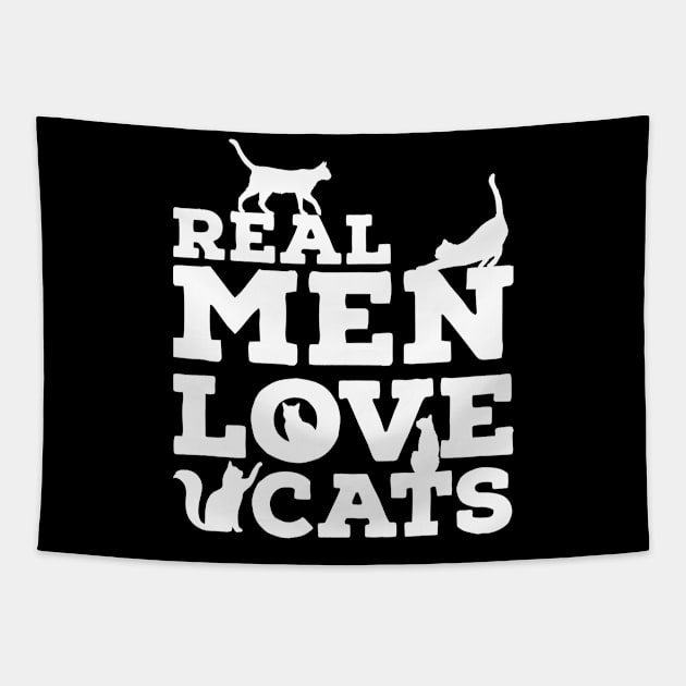 Real Men Love Cats - Funny Custom Graphic Tapestry by ChattanoogaTshirt
