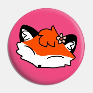 Flower Fox Face Pin