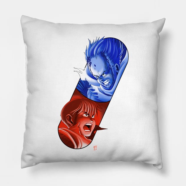Anime cool guys Pillow by Art by Crystal Fiss 