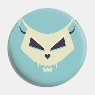 Pastel Evil Cat Skull Pin