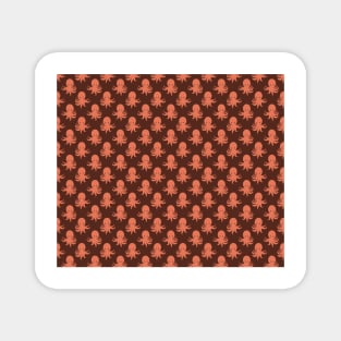 Orange Octopus Pattern Magnet