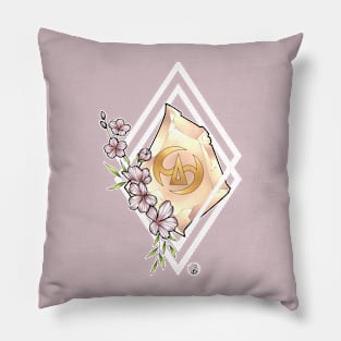 Samurai from FF14 Job Crystal with Flowers T-Shirt Pillow