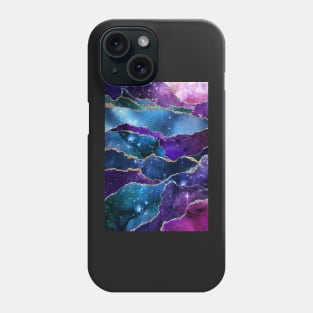 Abstract Purple Blue Galaxy Agate Phone Case