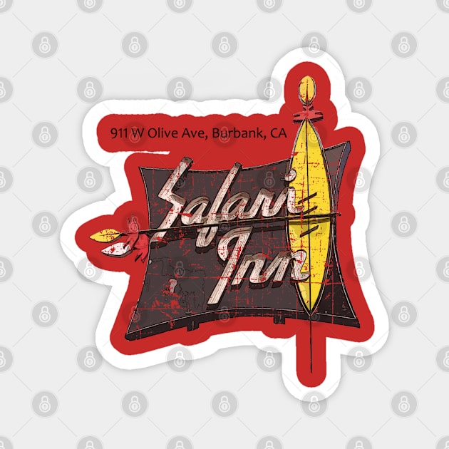 The Safari Inn distressed Magnet by woodsman