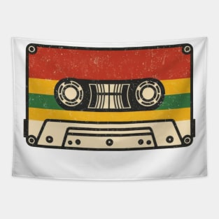 Retro Audio Cassette Tape Illustration Tapestry