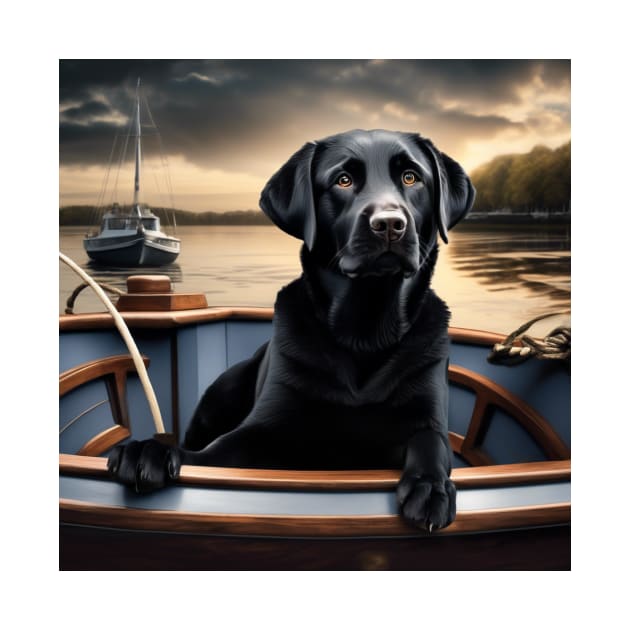 Black Lab on a Boat by AnchoredK9s