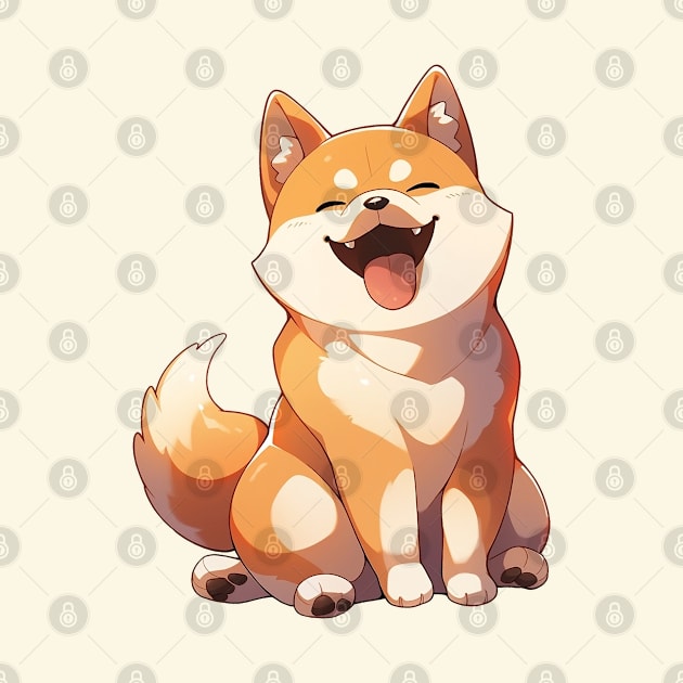 Shiba Inu Kawaii Anime Happy Smiling Dog: Cute Gift for Dog Lovers by ribbitpng