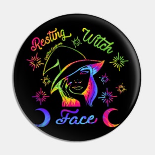 Resting Witch Face - Tie-dye Pin