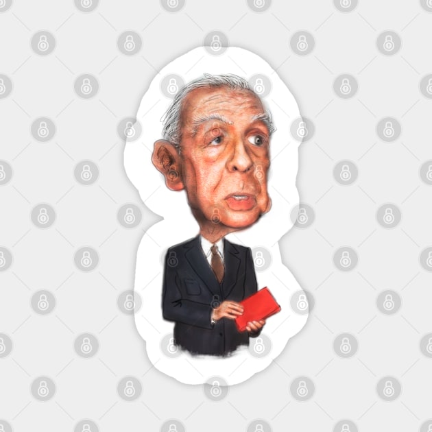 Jorge Luis Borges - Caricatura Magnet by Henry Drae